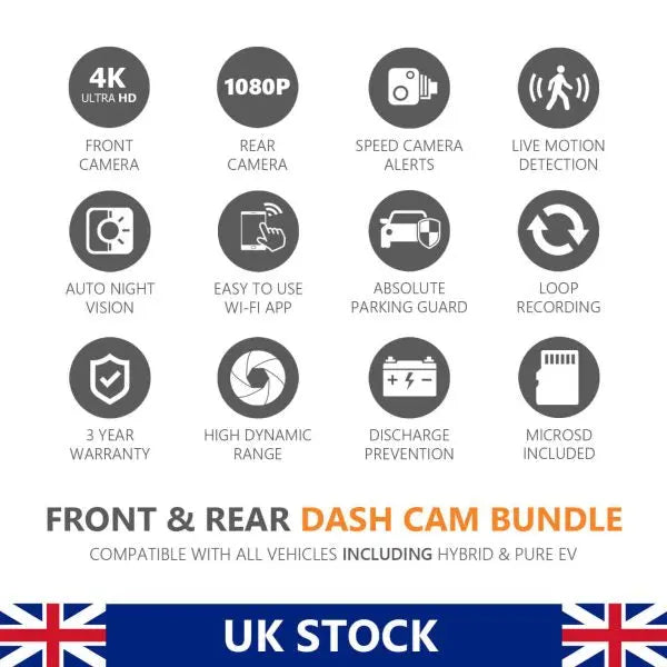 FineVu GX4K Front & Rear Dash Cam - My Auto Security